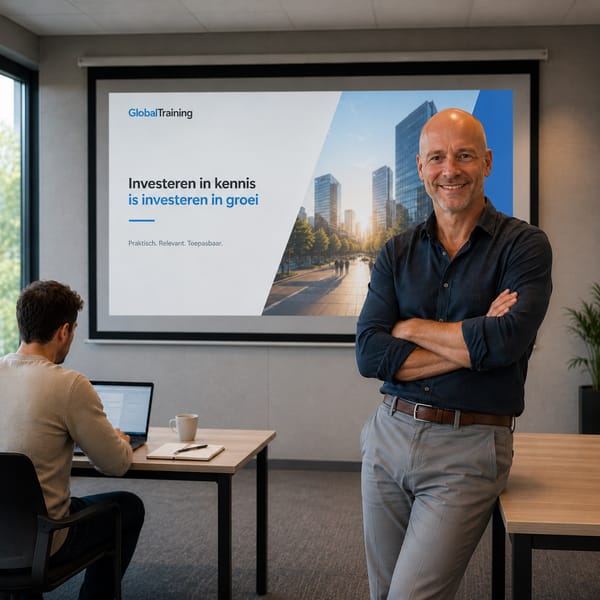 Docent van Global Training geeft uitleg tijdens een klassikale training