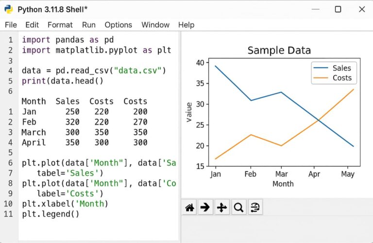 Python shell voor data analyse doeleinden