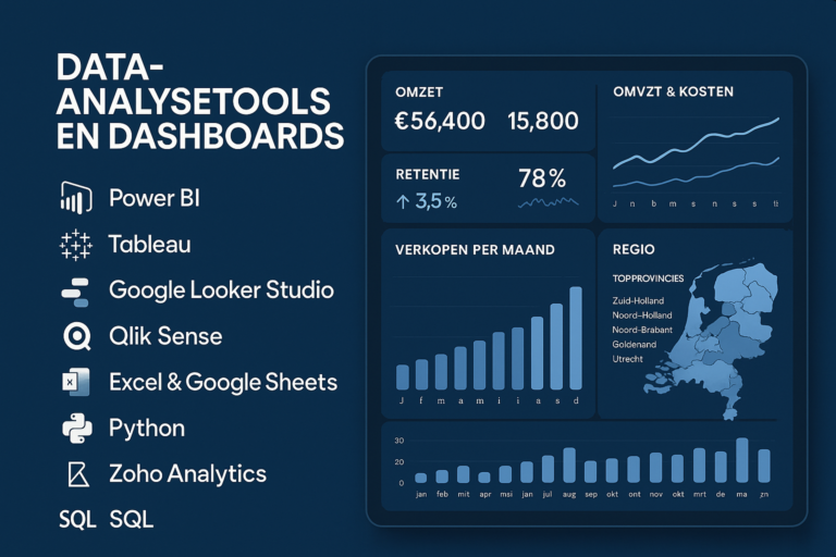 Data Analyse Tools dashboard met KPI's en grafieken